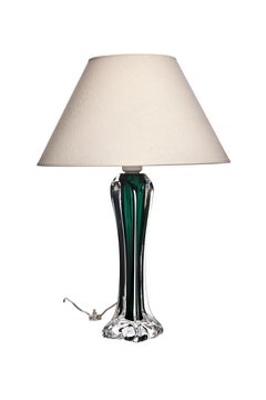 Tischlampe aus grünem Glas von Paul Kedelv für Flygfors, 1960er Jahre