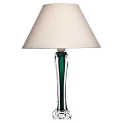 Green Glass Table Lamp by Paul Kedelv for Flygfors, 1960s