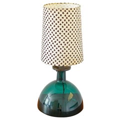 Green Glass Table Lamp by Per Lutken for Holmegaard, 1970s
