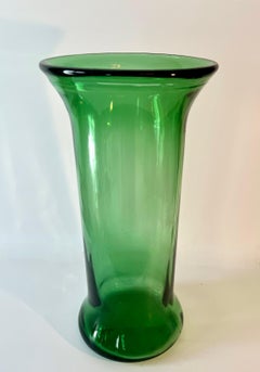 Green Glass Umbrella Stand or Vase