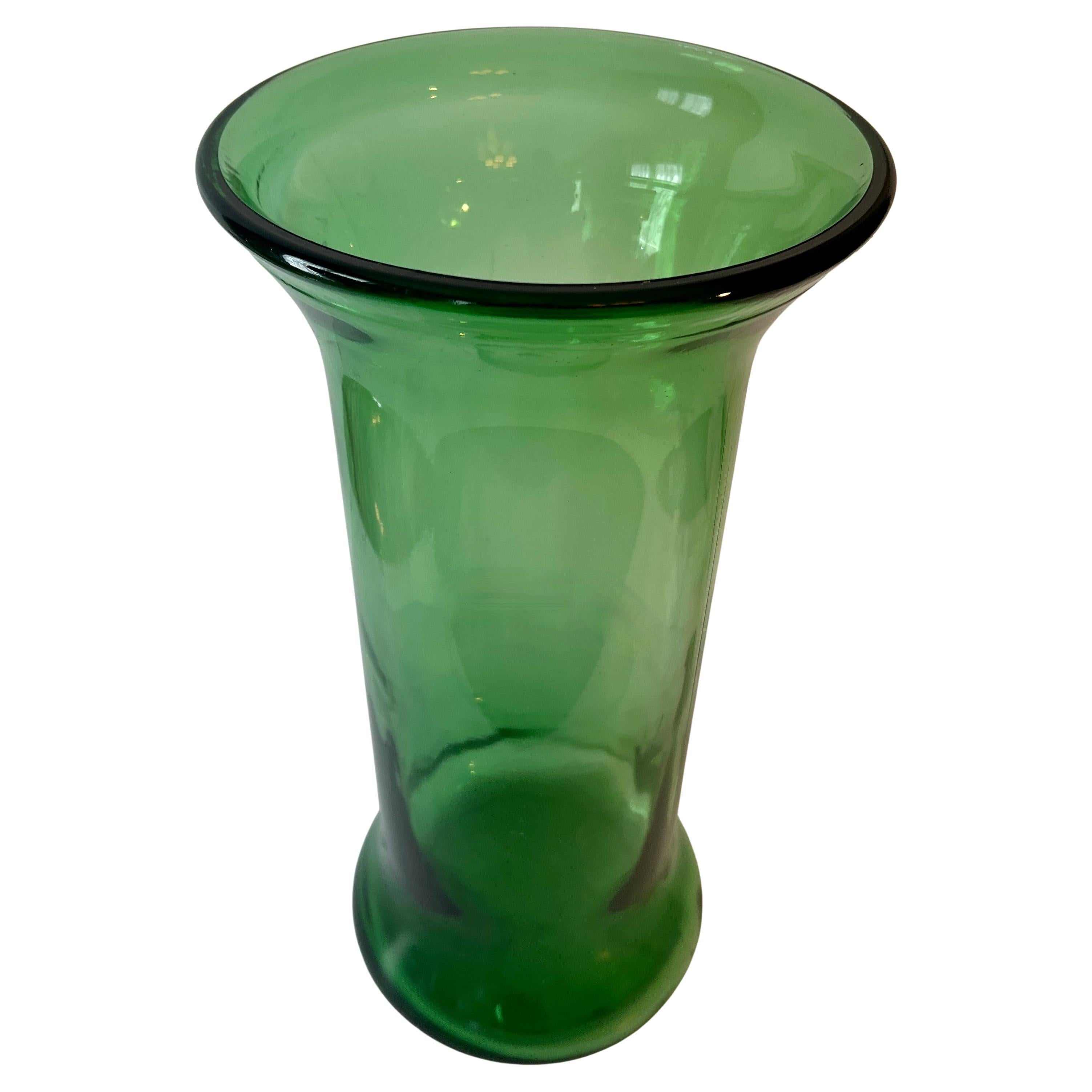 Paragüero o jarrón de cristal verde