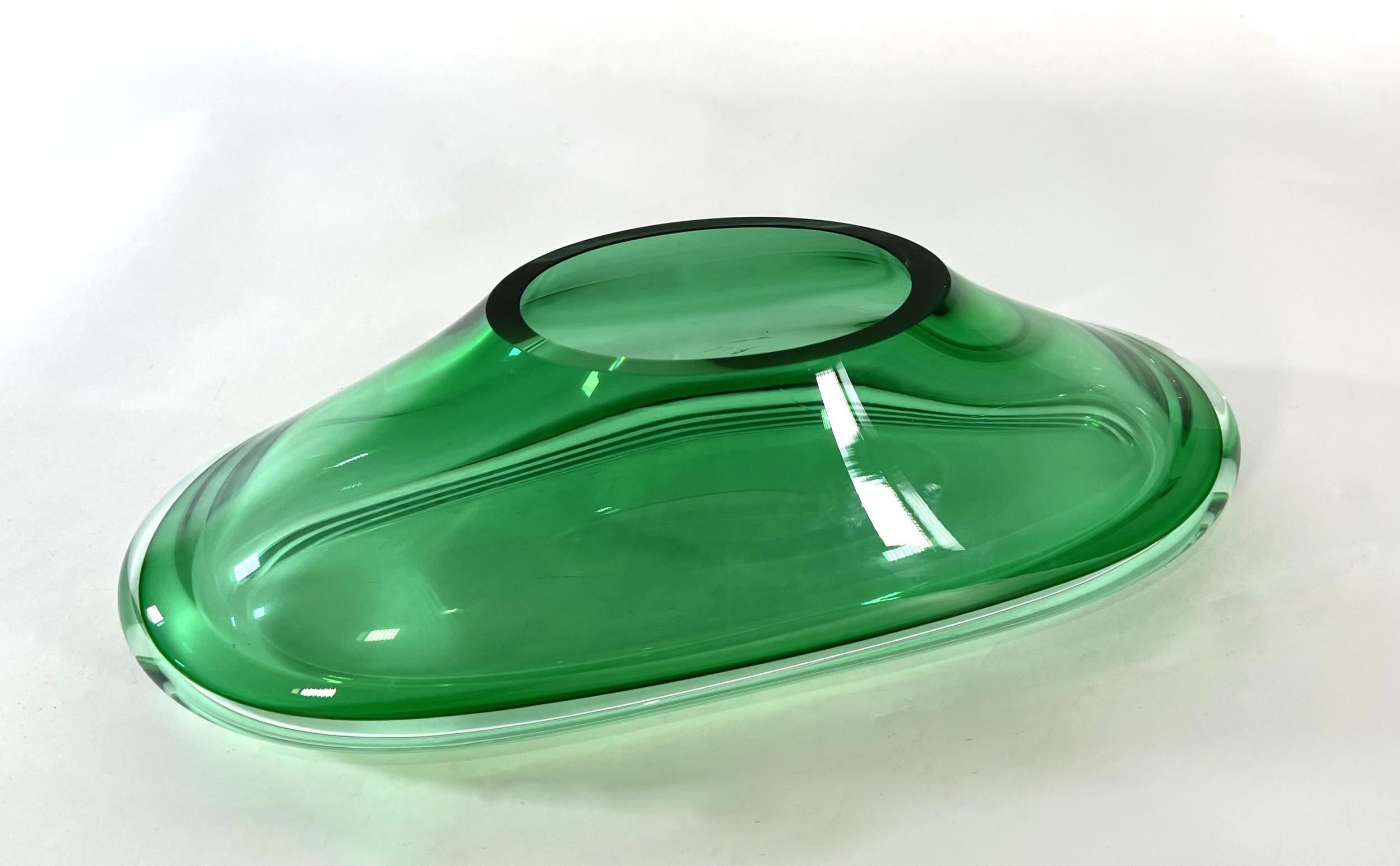 Modern Green Glass Vase For Sale