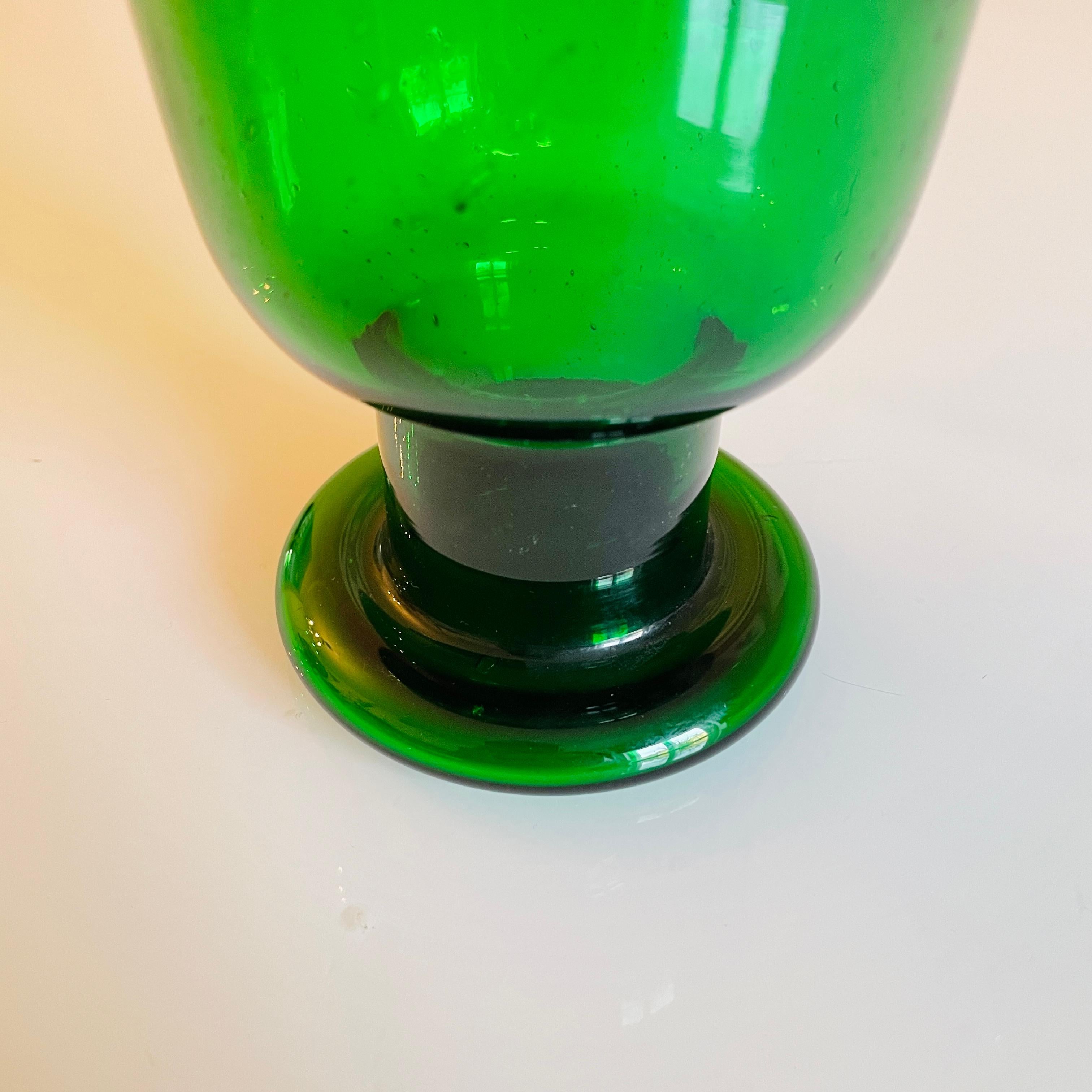 Finnish Green Glass Vase 