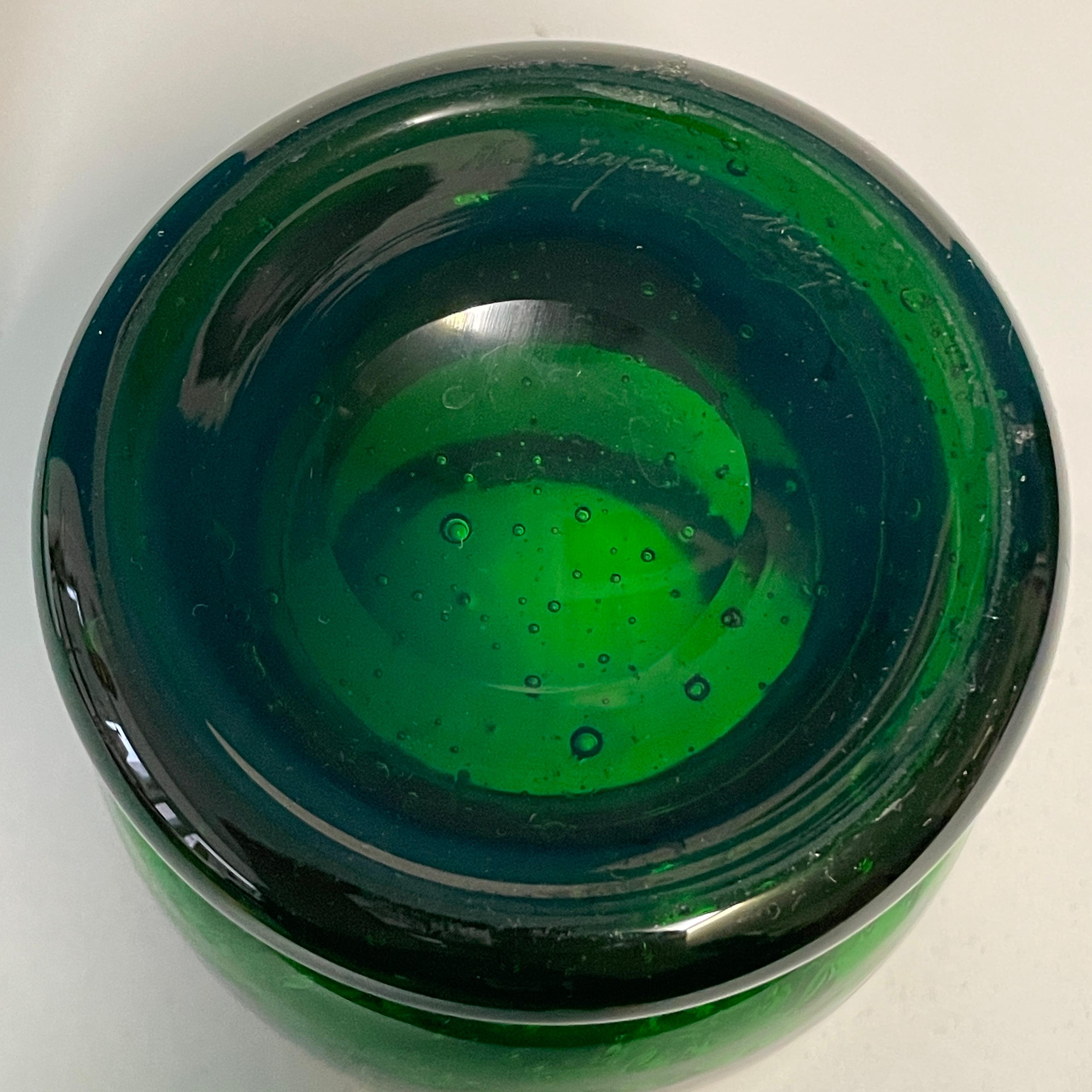 Blown Glass Green Glass Vase 