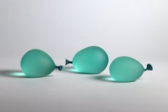 Green Glass Water Balloon Sculptures Trio by Dylan Martinez