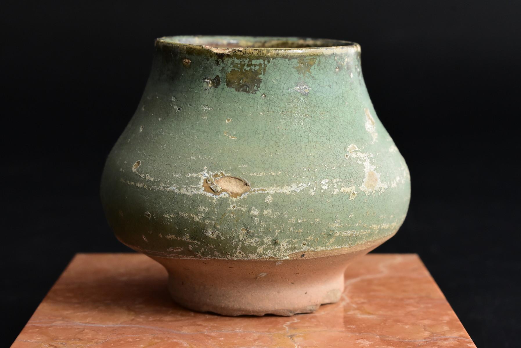 Arts and Crafts Green Glaze Pottery Made in the Tang Dynasty / Ancient Chinese Jar / Antique Jar
