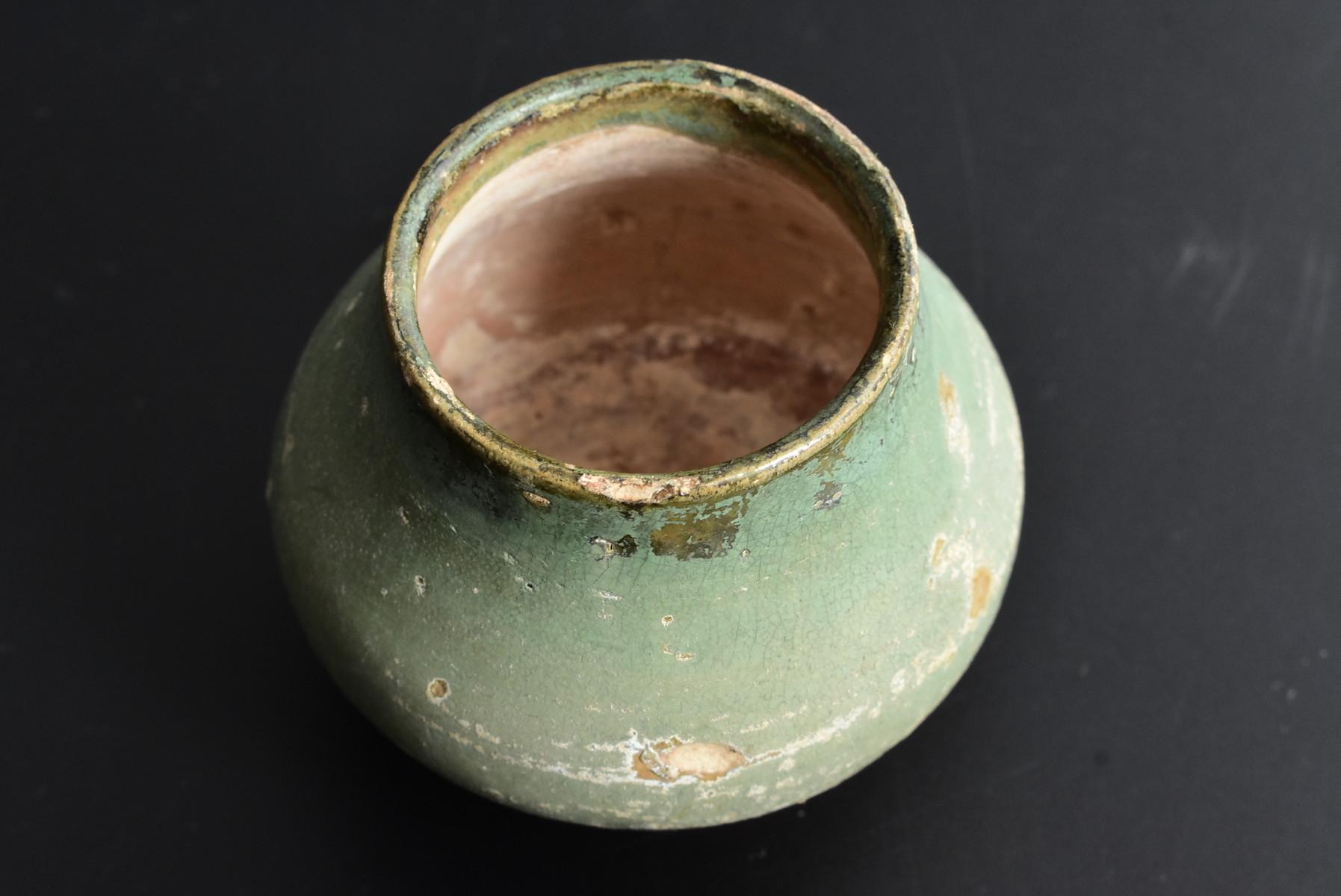 18th Century and Earlier Green Glaze Pottery Made in the Tang Dynasty / Ancient Chinese Jar / Antique Jar