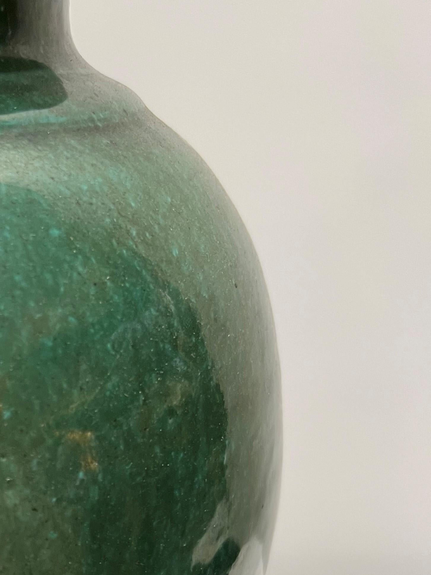 Green Glaze W. J. Gordy Georgia Art Pottery Table Lamp In Good Condition In Denver, CO