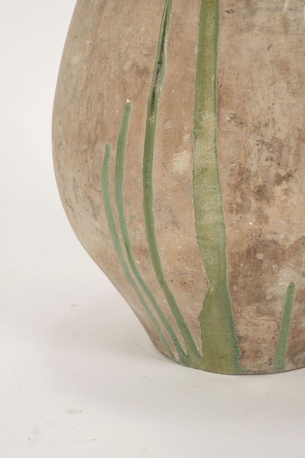 Terracotta Green Glazed Biot Jar For Sale