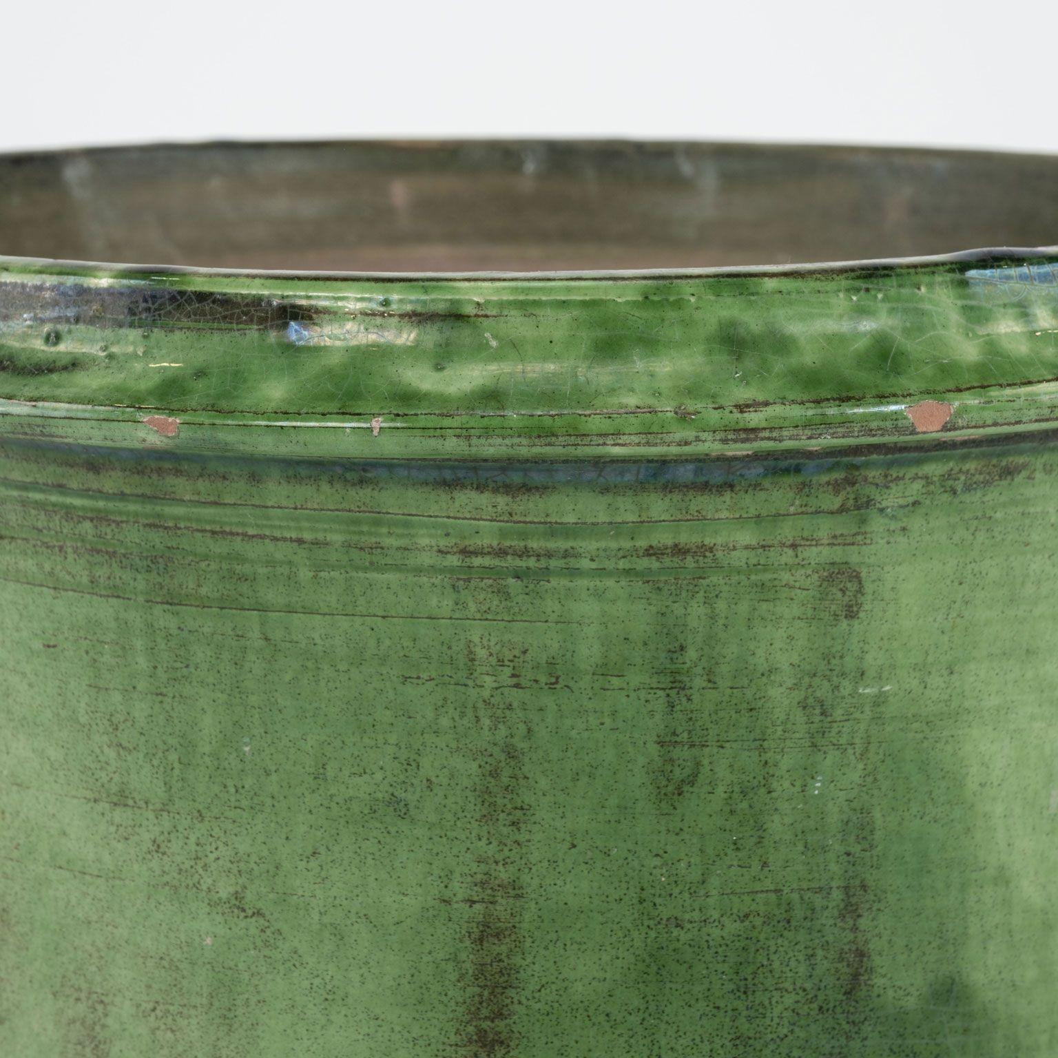 Terracotta Green-Glazed Castelnaudary Planter