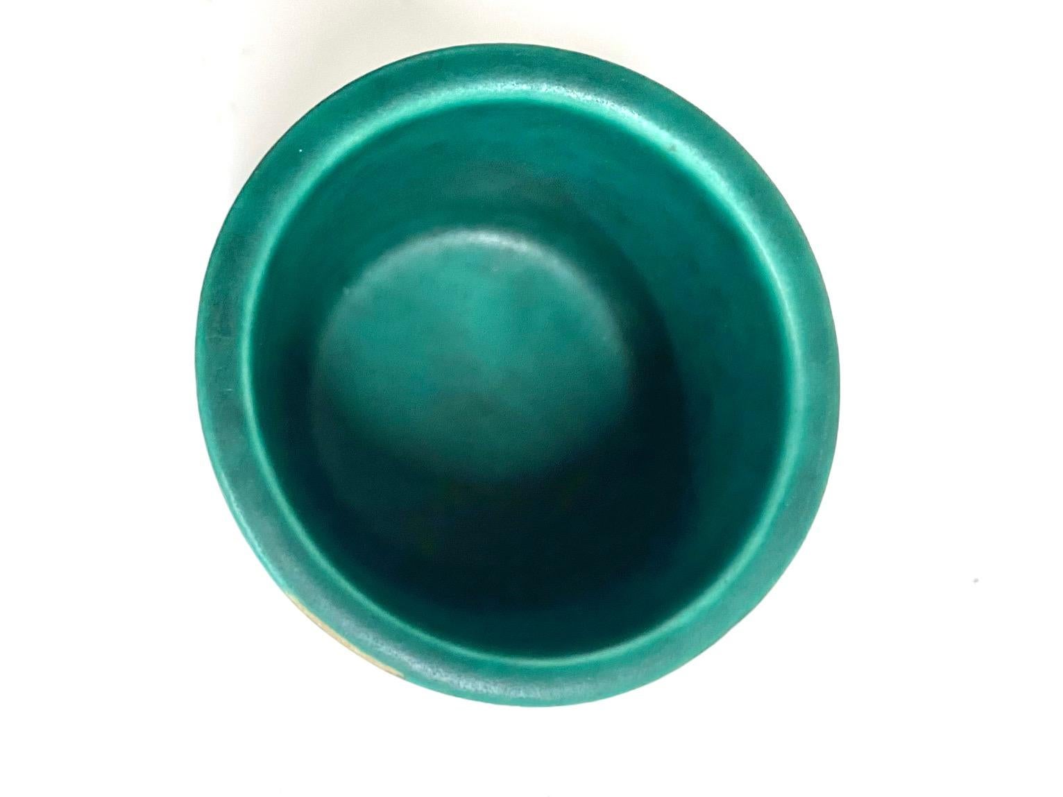 Green Glazed Ceramic and Silver 
