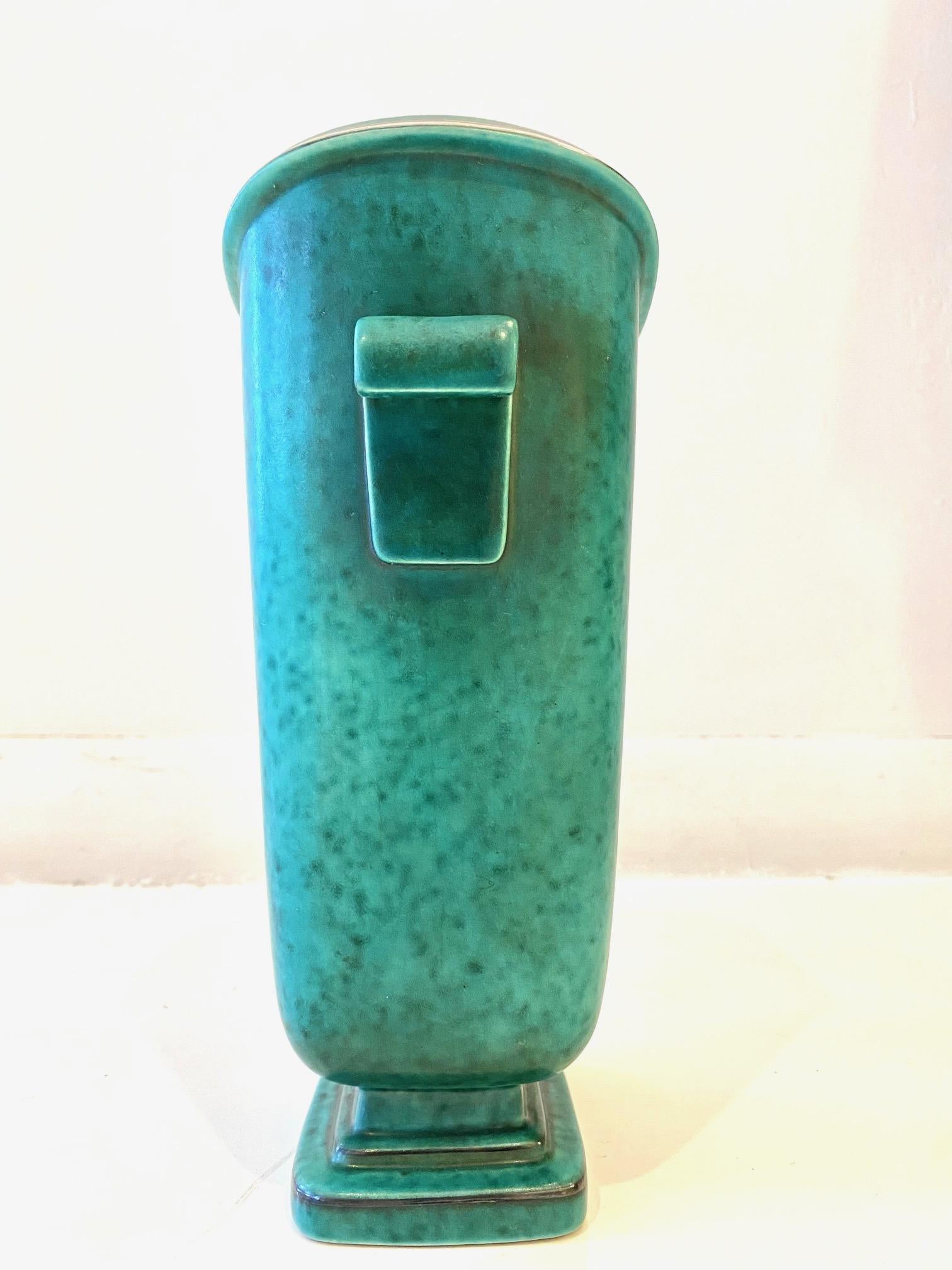 Mid-20th Century  Green Glazed Ceramic and Silver 