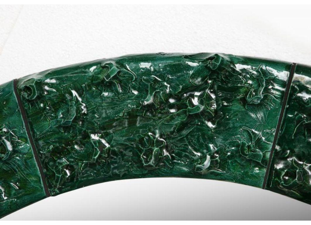 Green Glazed Ceramic Mirror by Ana-Belen Castillo, 2021 In Excellent Condition For Sale In New York City, NY