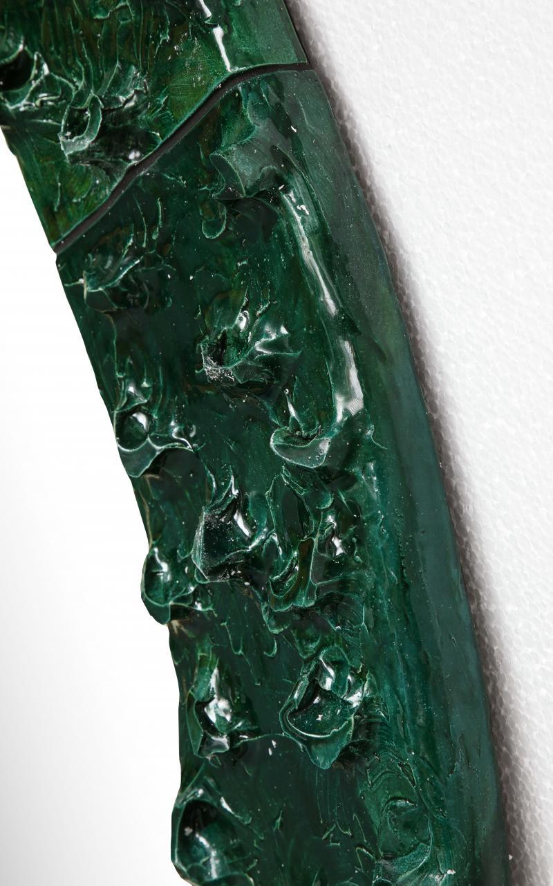 Green Glazed Ceramic Mirror by Ana-Belen Castillo, 2021 For Sale 2