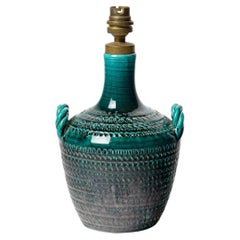 Green glazed ceramic table lamp by Accolay, circa 1960.