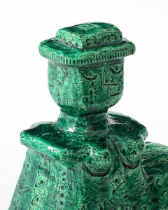 Scultura Teriantropo in ceramica smaltata verde di Aldo Londi per Bitossi, Italia, c.C.