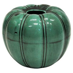 Green glazed ceramic vase mod 321 by Upsala Ekeby Sweden 1930s