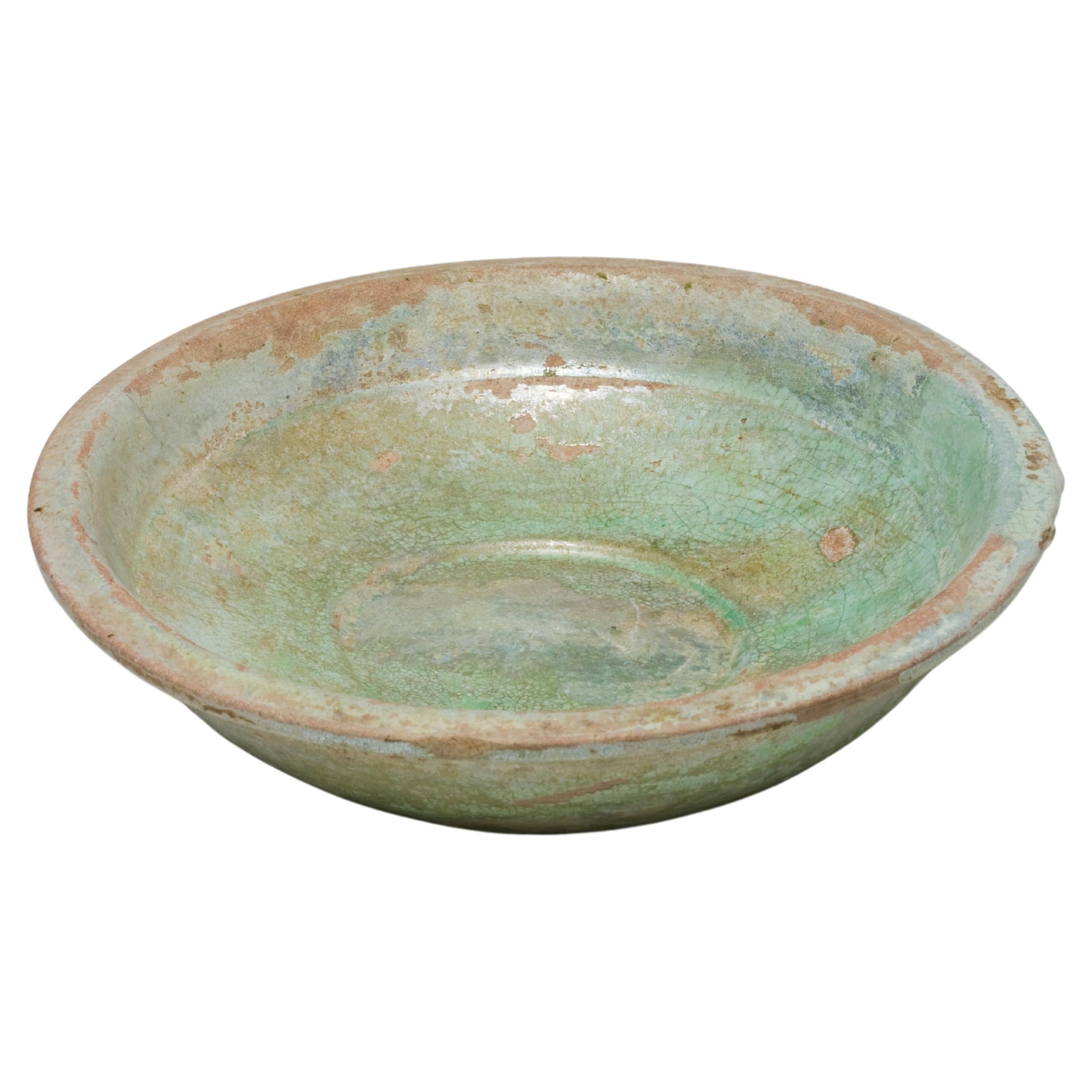 Green-Glazed Dish, Han Dynasty For Sale