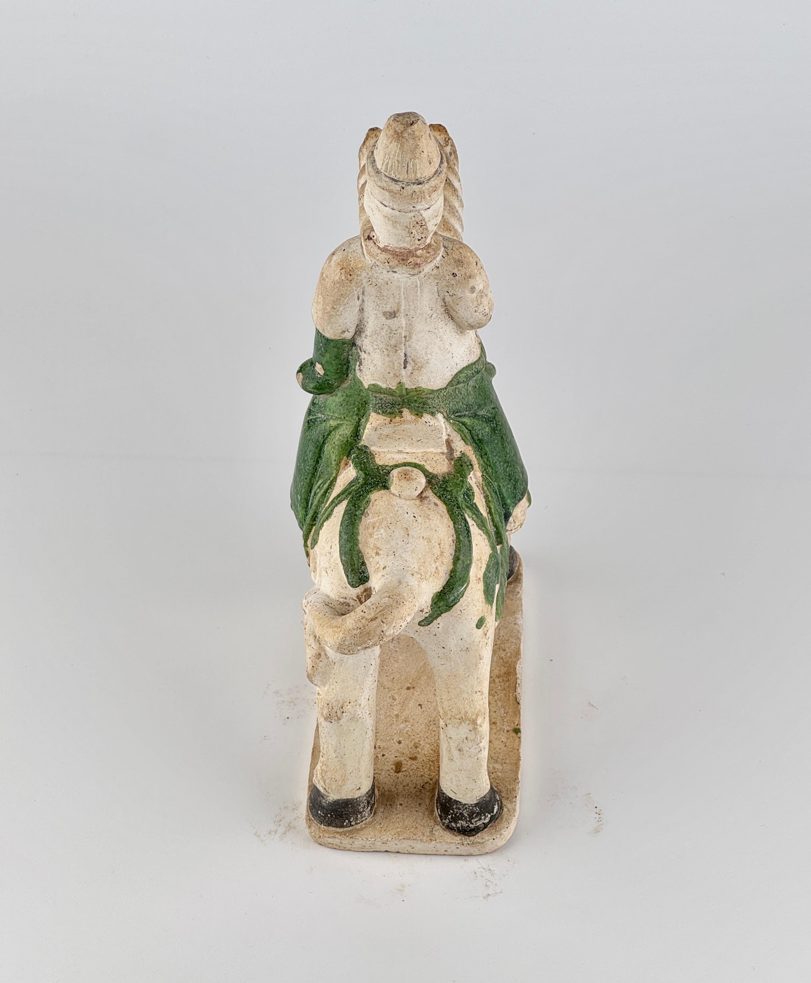 Green Glazed Horse and Rider, Ming period(15-16th Century) For Sale 5