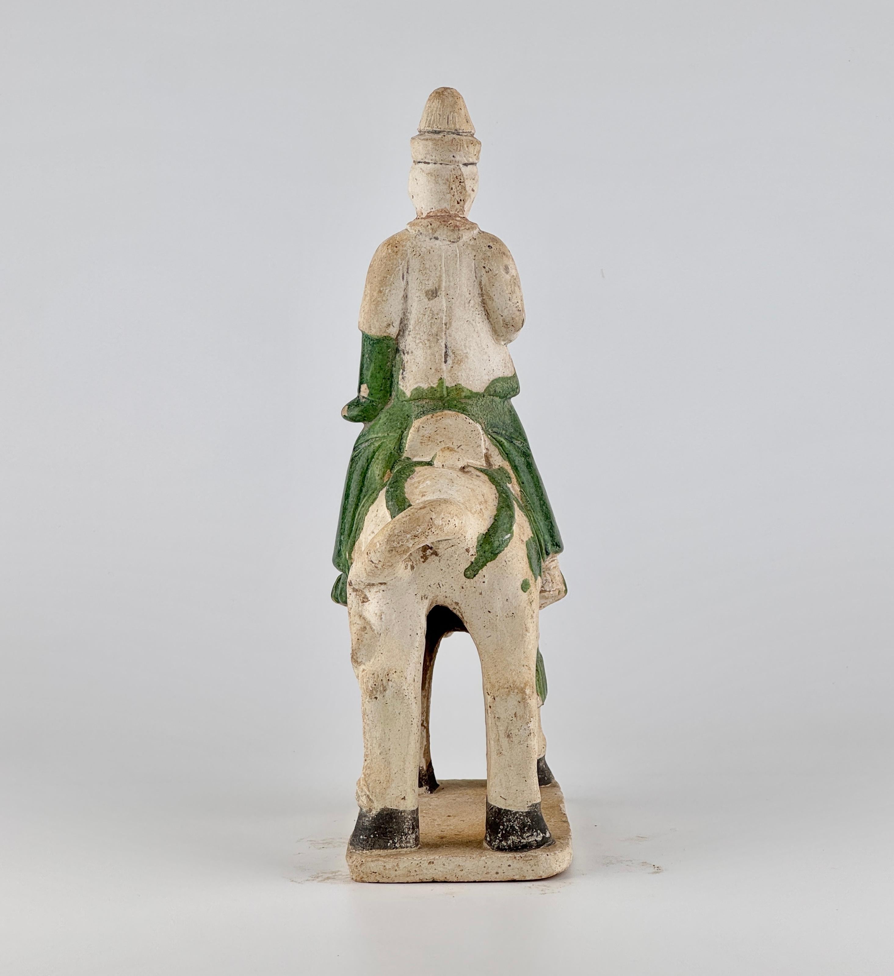 Green Glazed Horse and Rider, Ming period(15-16th Century) In Good Condition For Sale In seoul, KR