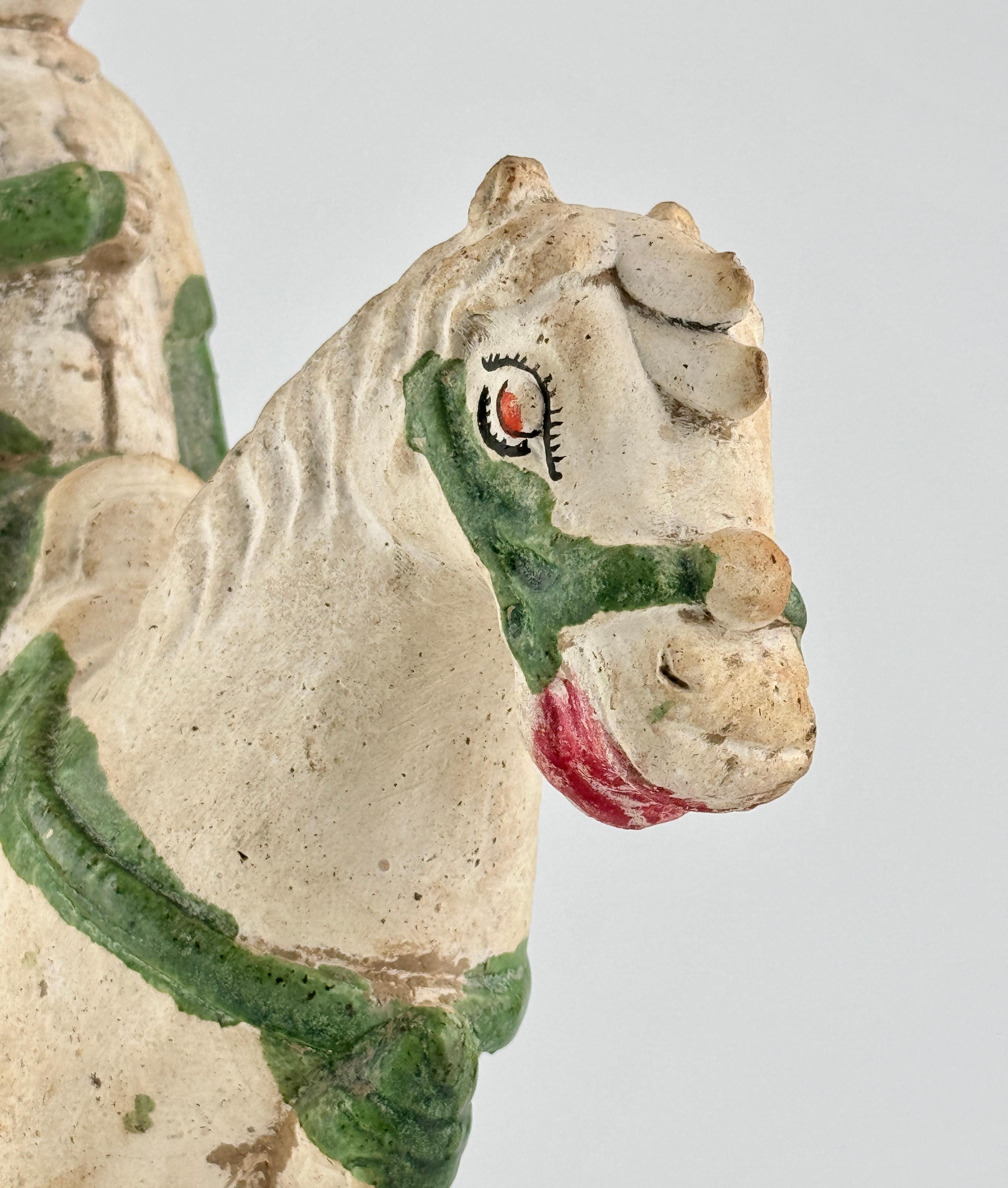 Pottery Green Glazed Horse and Rider, Ming period(15-16th Century) For Sale