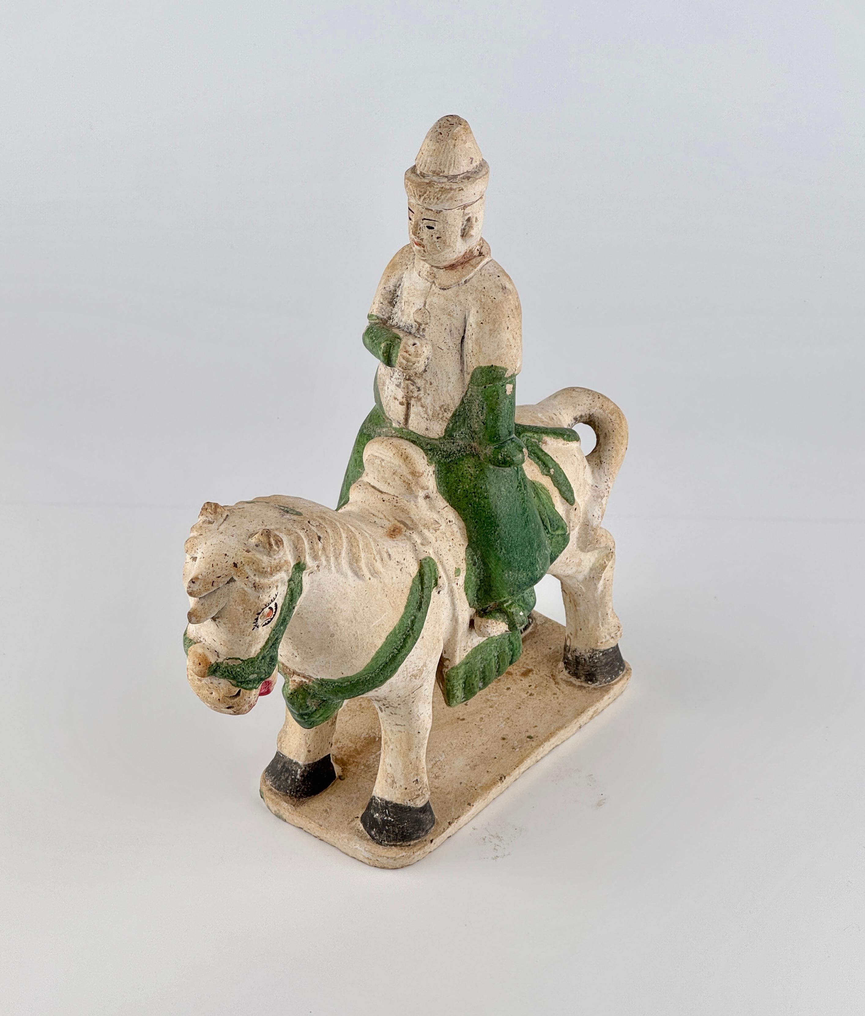 Green Glazed Horse and Rider, Ming period(15-16th Century) For Sale 3