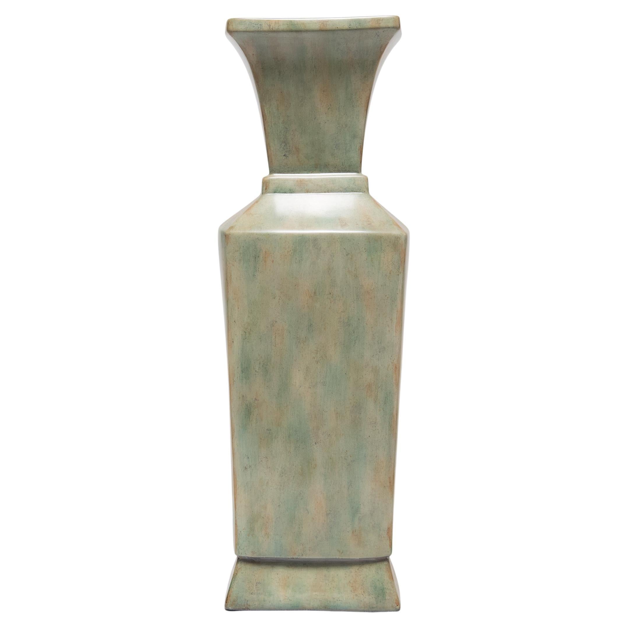 Green Glazed Maitland-Smith Fantail Vase For Sale