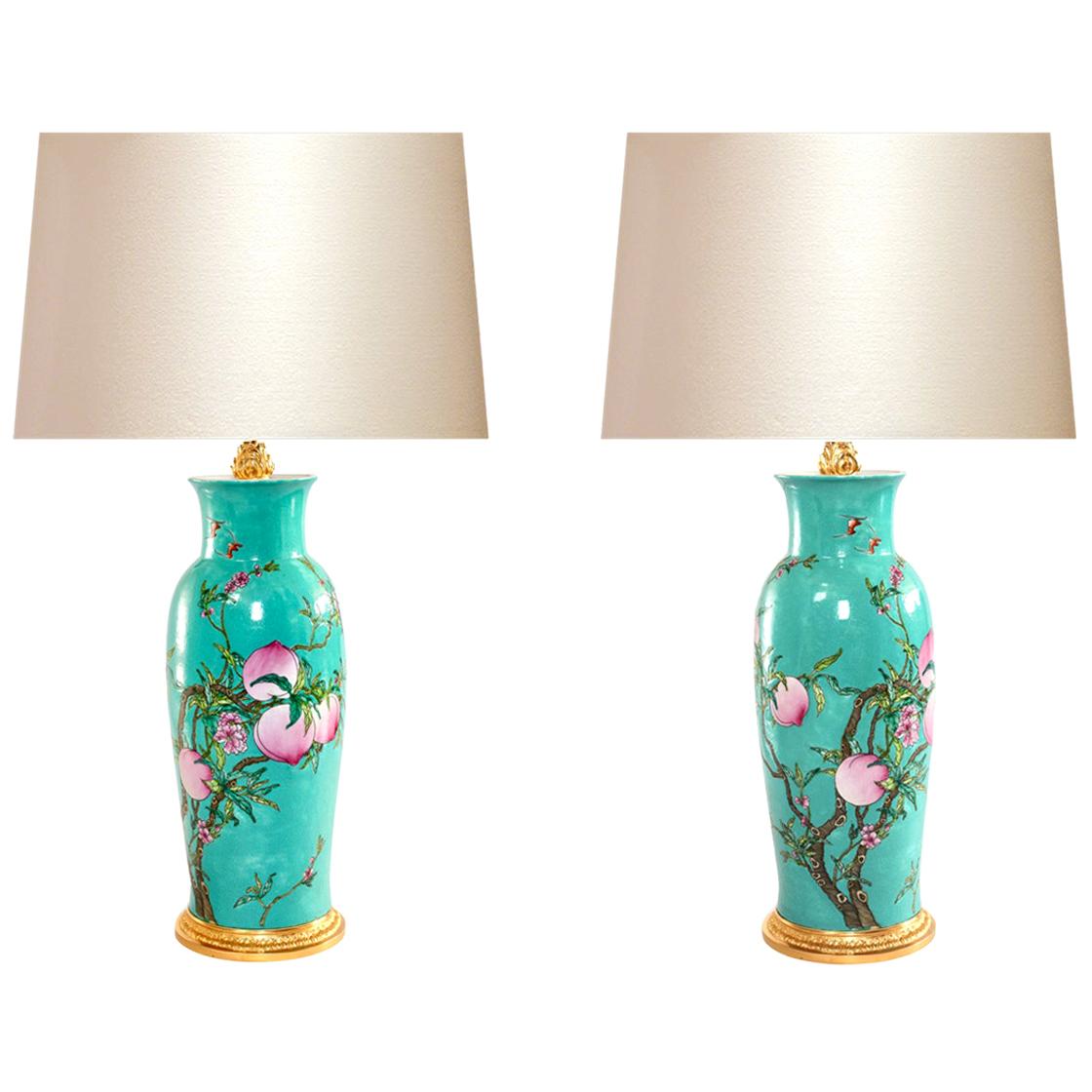 Green Glazed Porcelain Lamps