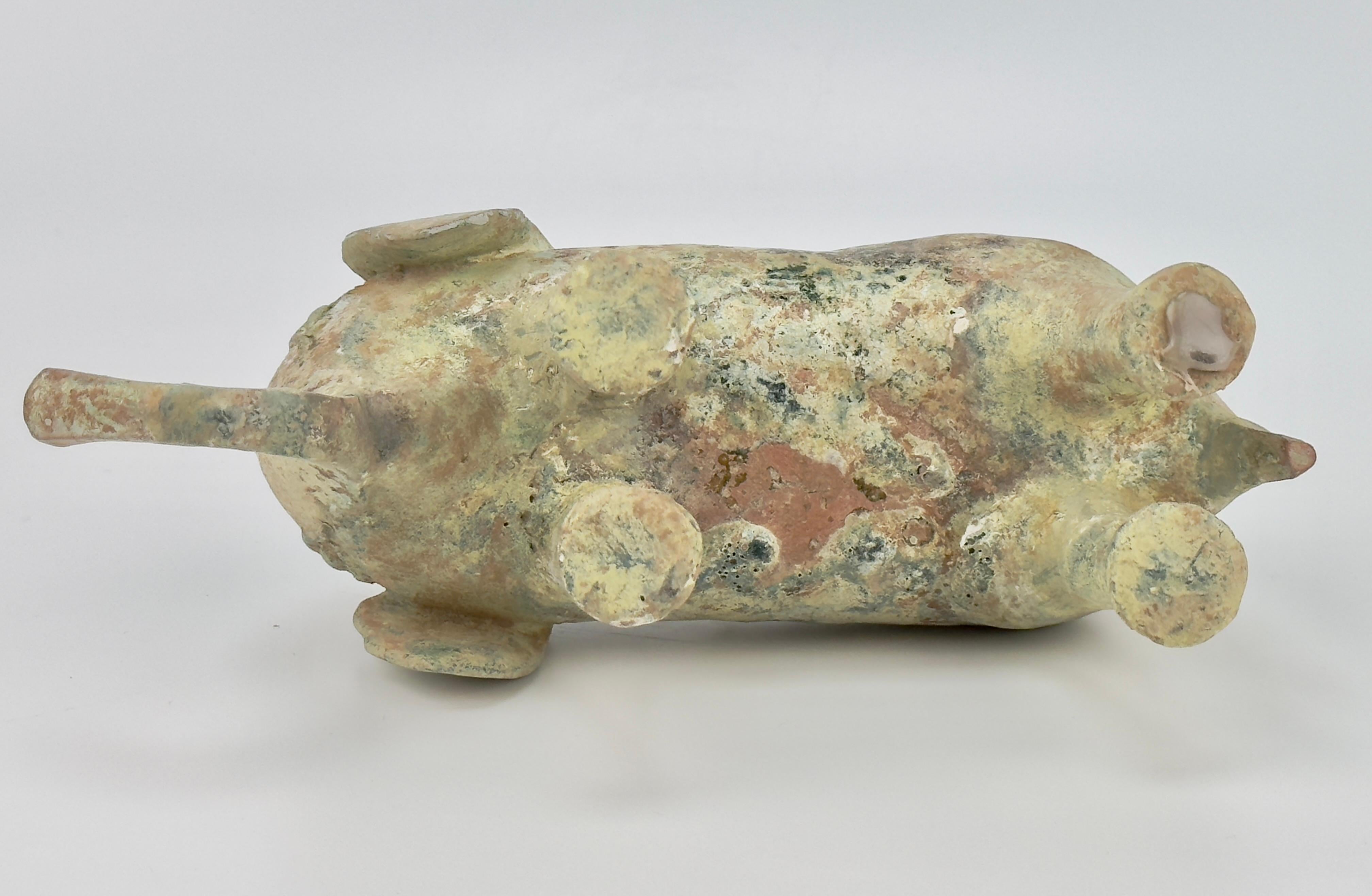 Green-Glazed Pottery Elephant, Han dynasty For Sale 6