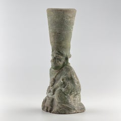 Green-glazed pottery 'figural' lamp, Han Dynasty