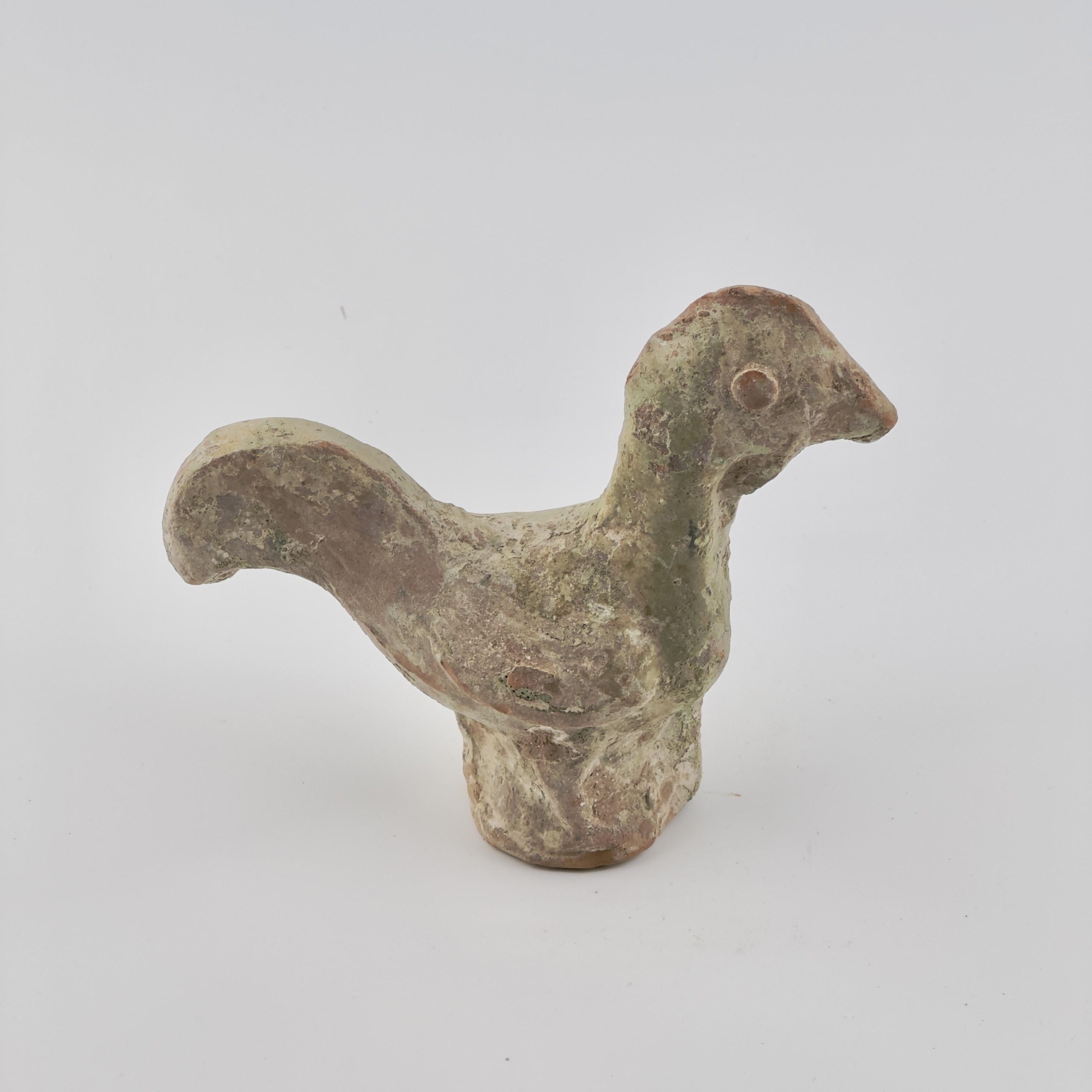Green Glazed Pottery Figure of Rooster, Han dynasty (206 BC-220 AD) For Sale 8