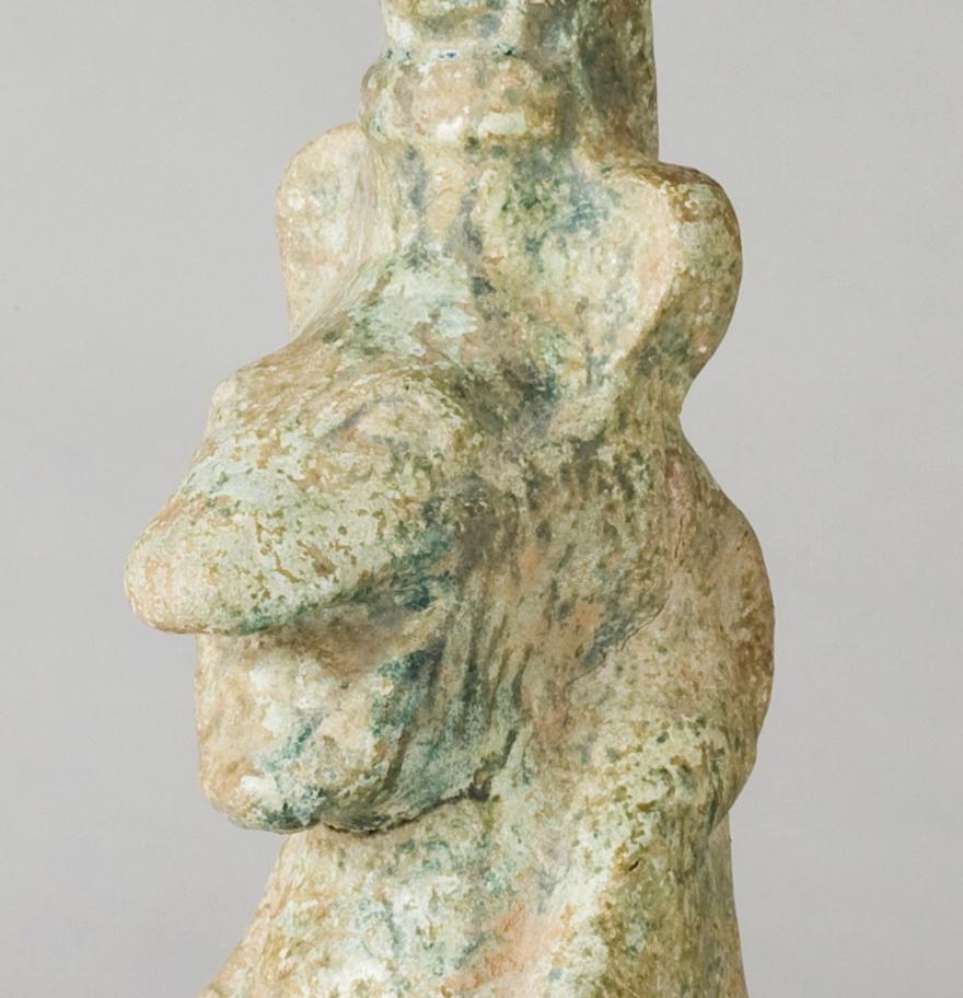 Glazed Green-glazed pottery lampstand, Han Dynasty(206BC-220AD) For Sale