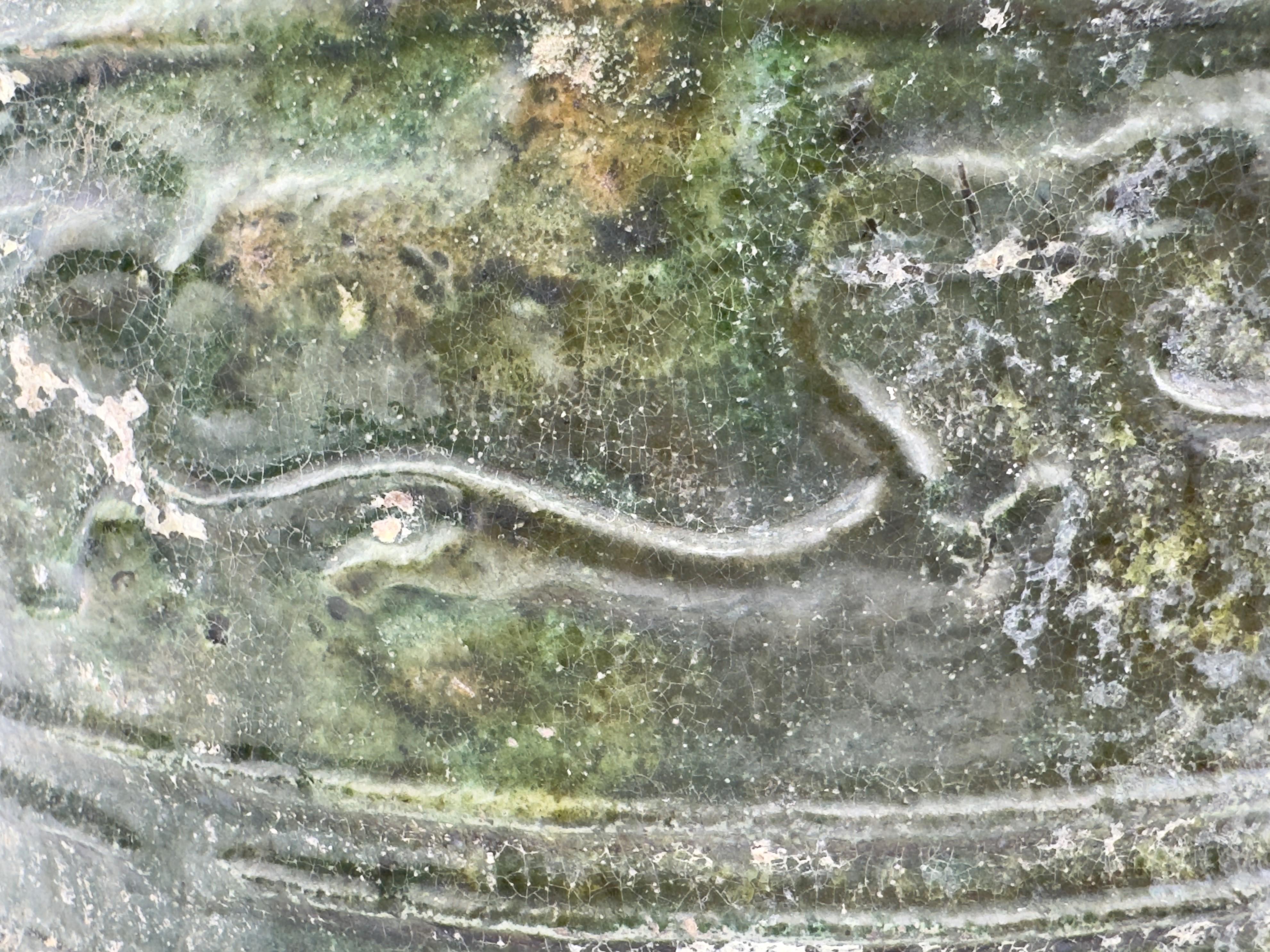 Green-glazed pottery tripod 'hill' jar, Han Dynasty, 206 BC - 220 AD For Sale 6