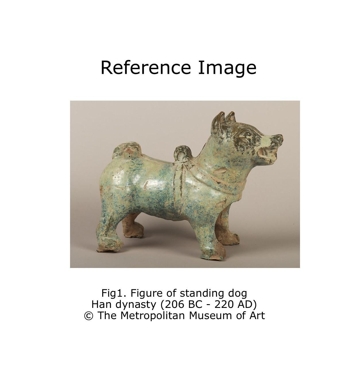 Green Glazed Red Pottery Figure of Dog, Han dynasty (206 BC-220 AD) For Sale 11