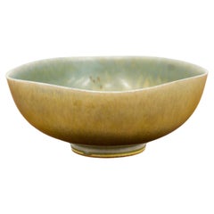 Green Glazed Stoneware Bowl by Berndt Friberg for Gustavsberg, Sweden