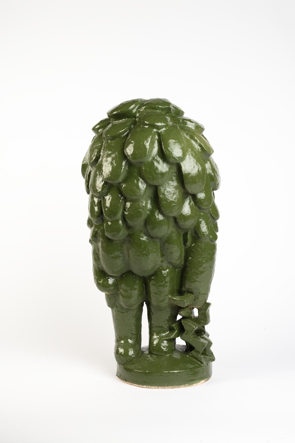 Green glazed stoneware sculpture by Laurent Dufour. 
Artist signature under the base. 2023. Unique piece. 
H : 26.3’ x 11.8’ x 11.8’ inches.