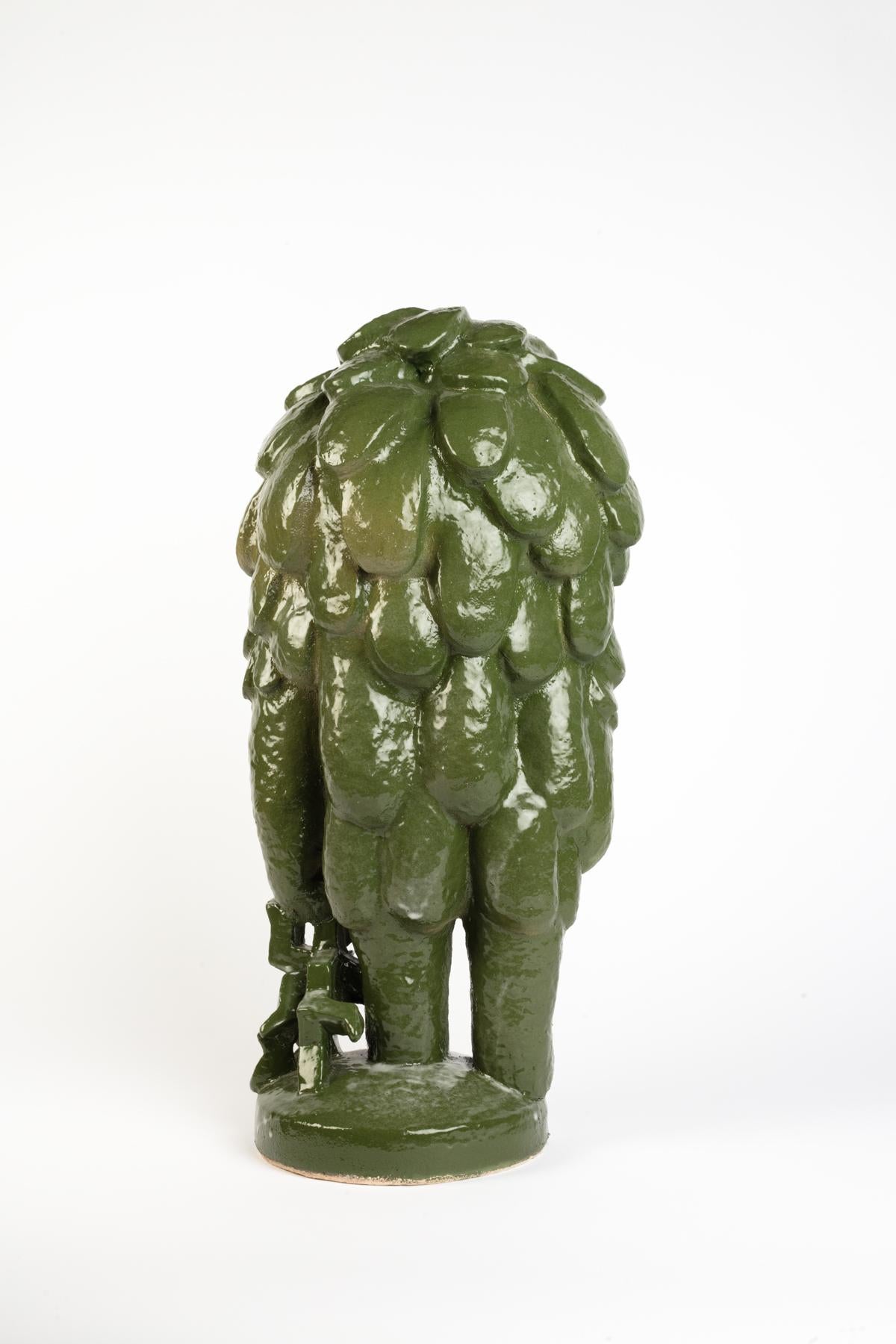 Français Sculpture en grès émaillé vert de Laurent Dufour, 2023 en vente