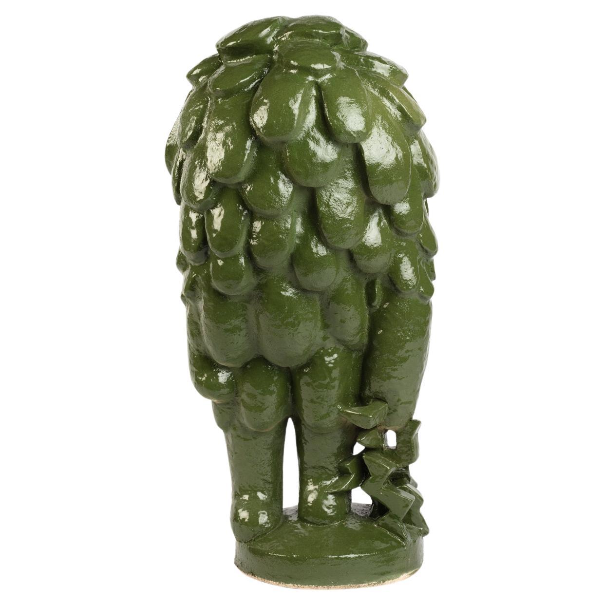 Green glazed stoneware sculpture by Laurent Dufour, 2023