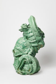 Jarrón de gres vidriado verde de Patrick Crulis, 2026.