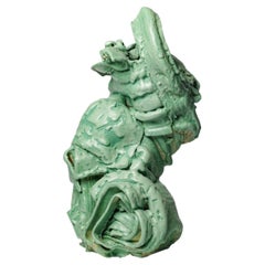 Jarrón de gres vidriado verde de Patrick Crulis, 2026.