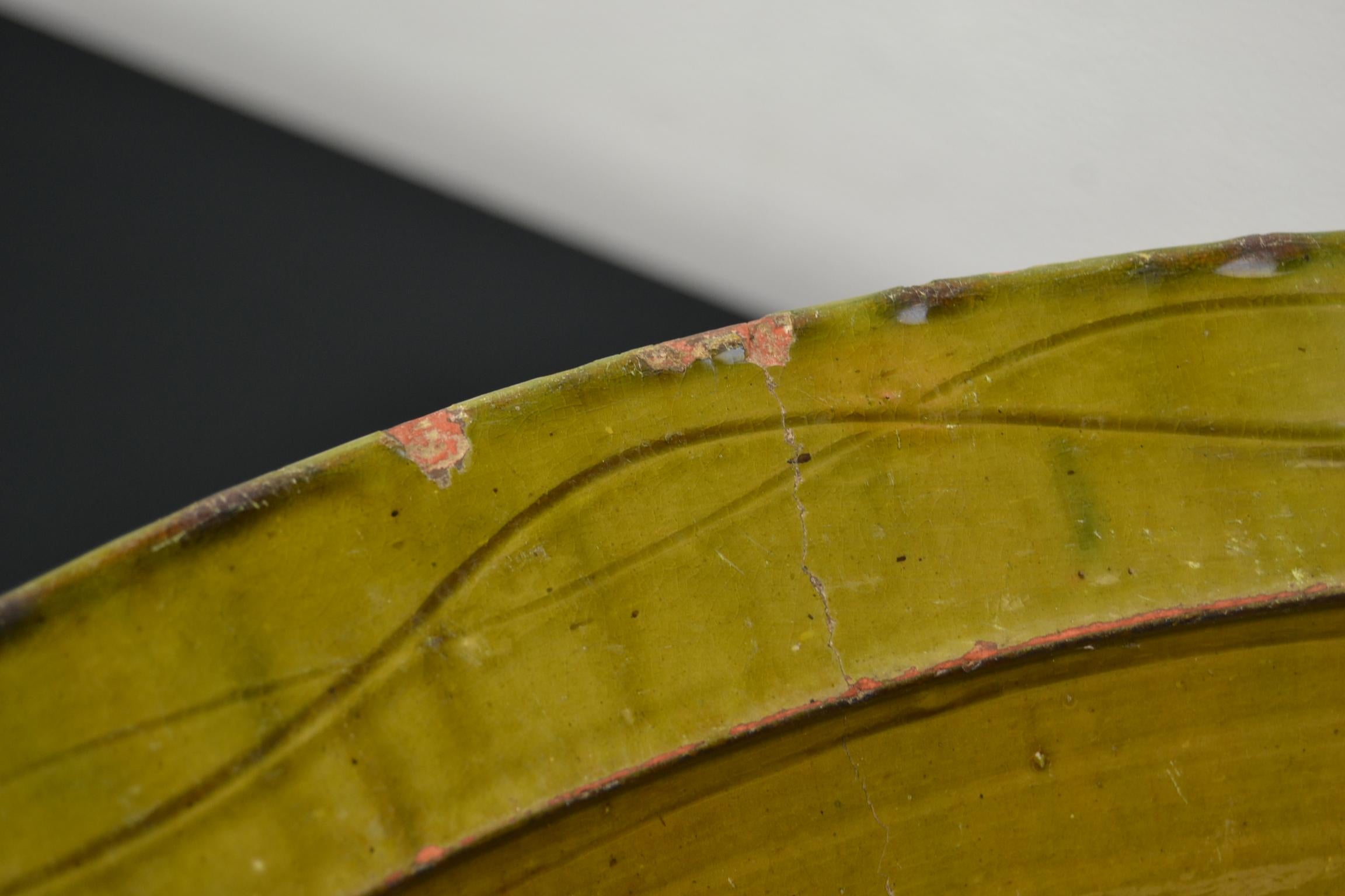 Green Glazed Terracotta Olive Bowl For Sale 5