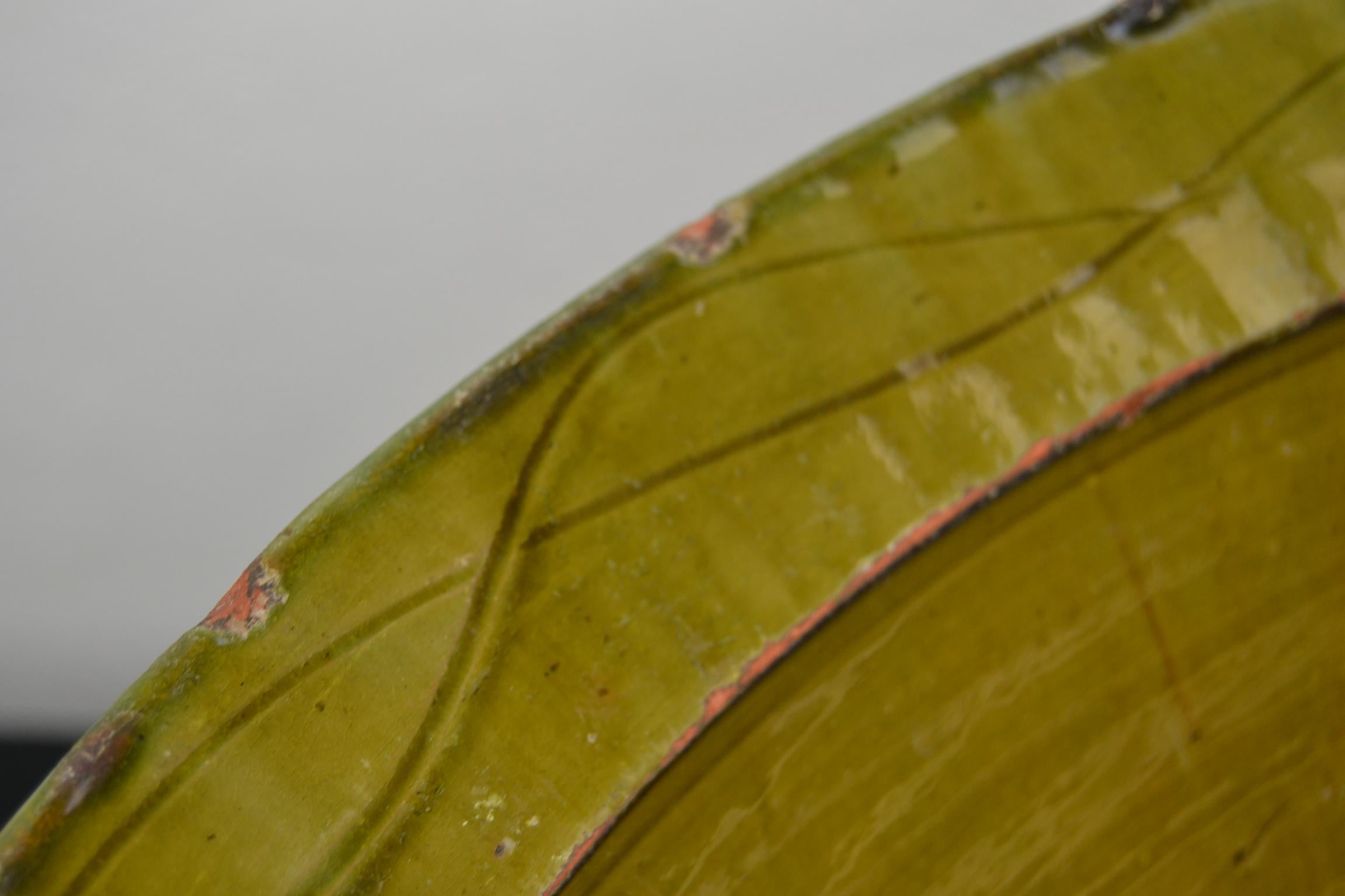 Green Glazed Terracotta Olive Bowl For Sale 6