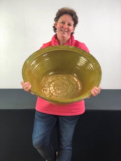 Green Glazed Terracotta Olive Bowl