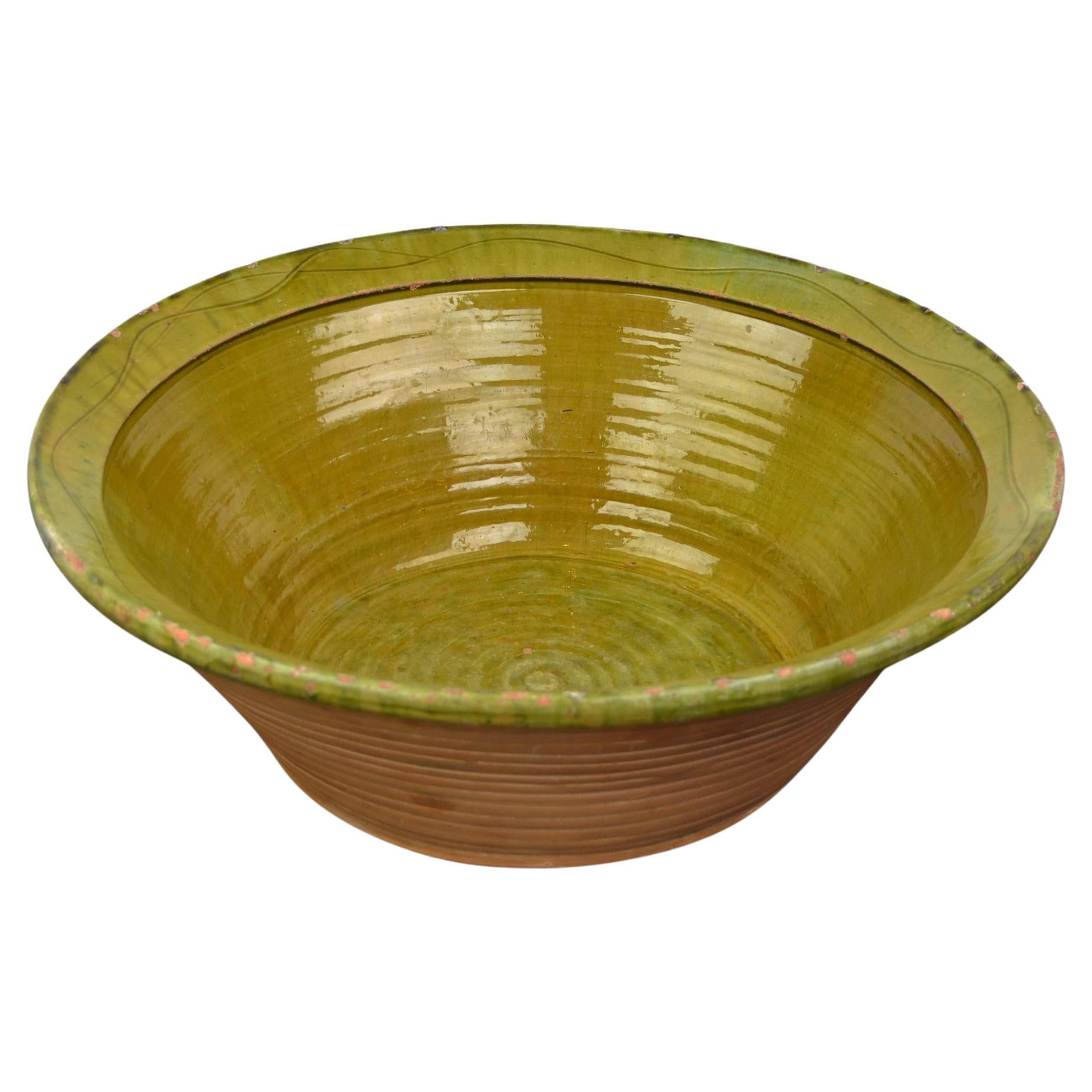 Large Terra-cotta Glazed Bowl For Sale at 1stDibs