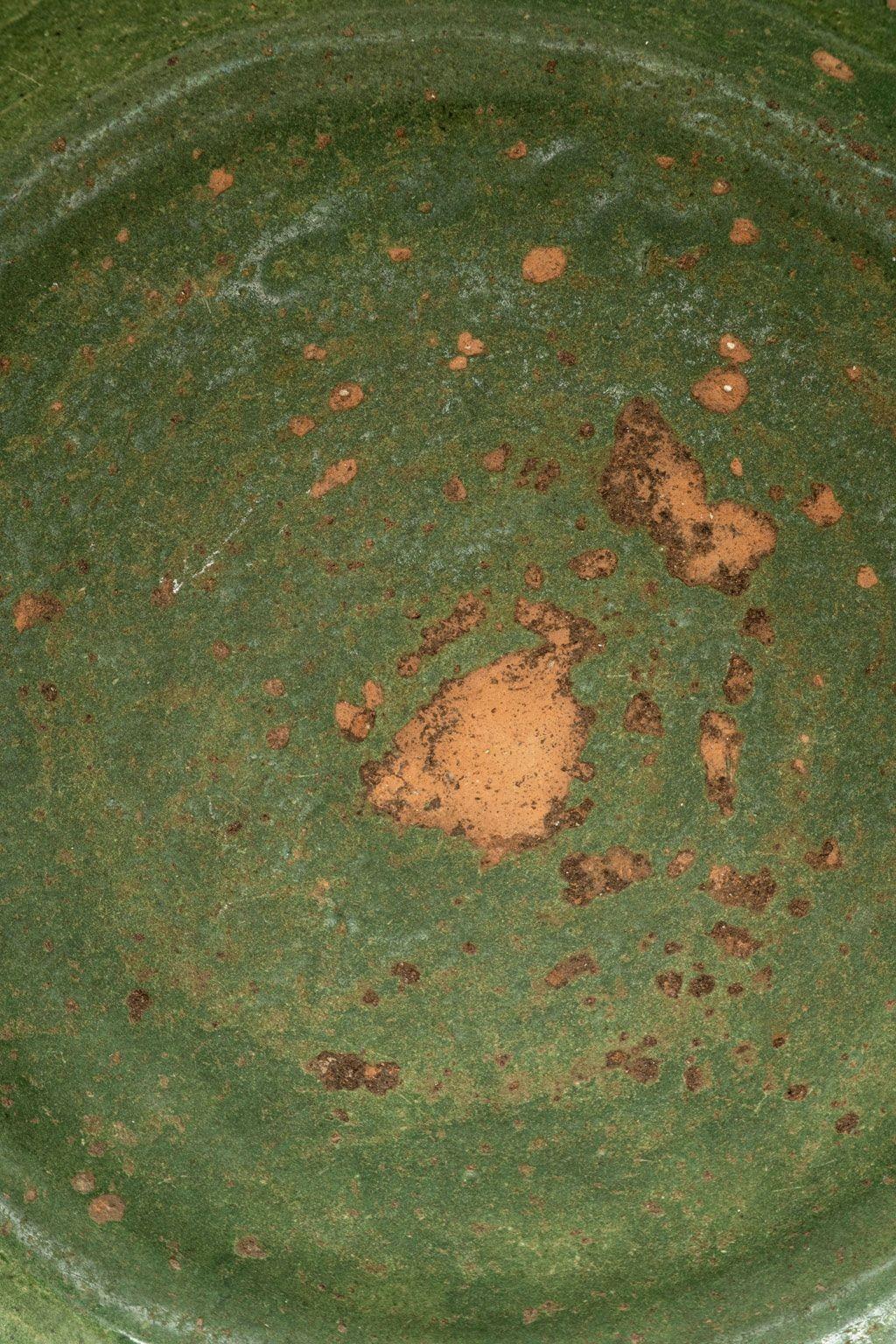 Green Glazed Terracotta Bowl (Gebrannt) im Angebot