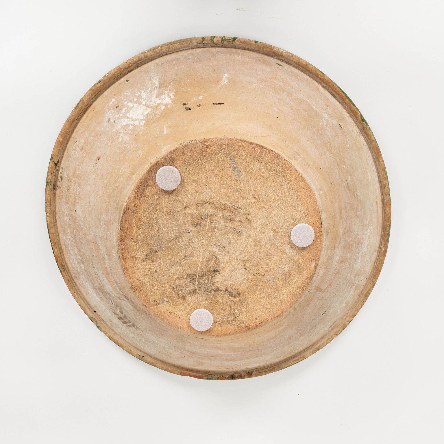 Green Glazed Terracotta Bowl im Angebot 1