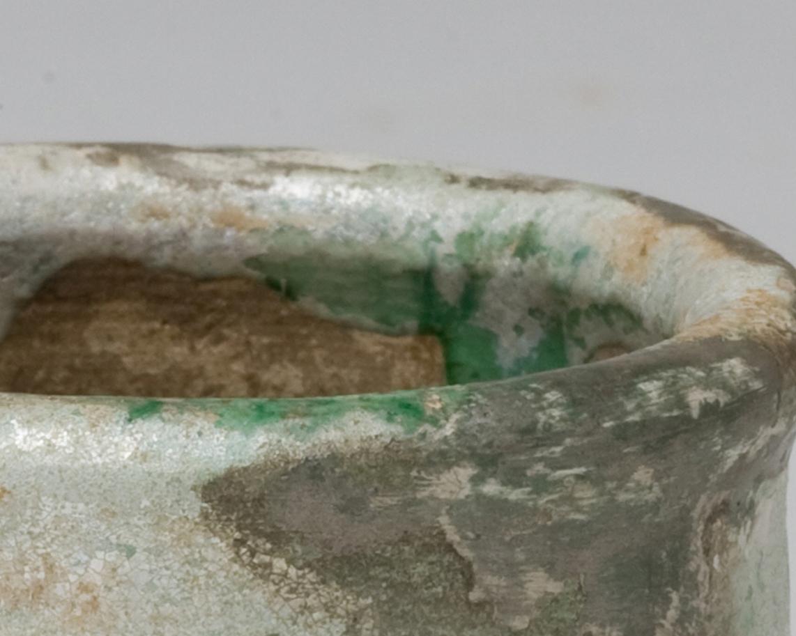 18th Century and Earlier Green-Glazed Tripod Vessel, Han Dynasty For Sale