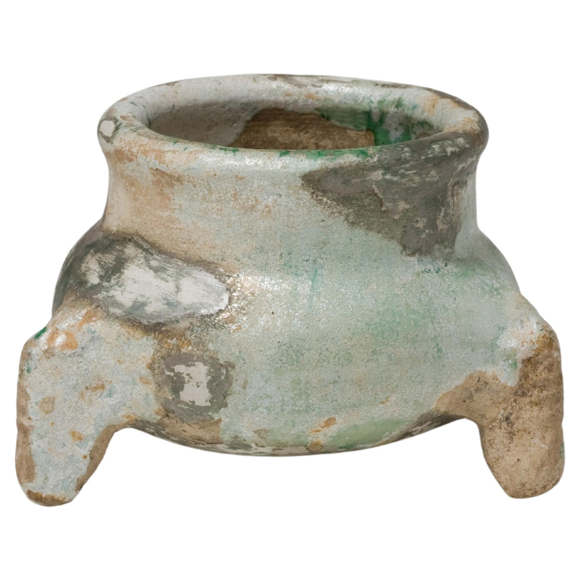 Vase tripode à glaçure verte, Dynastie Han