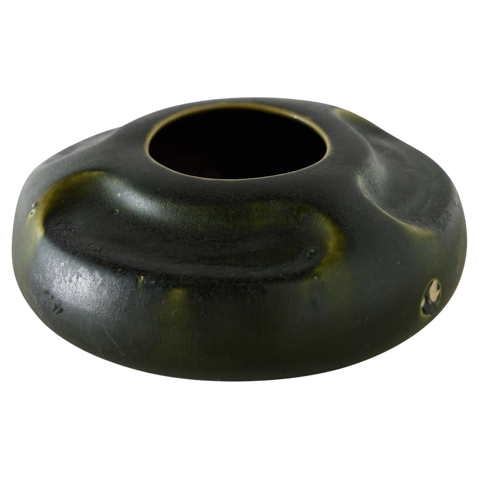 Vaso smaltato verde della ceramica di Arequipa in vendita