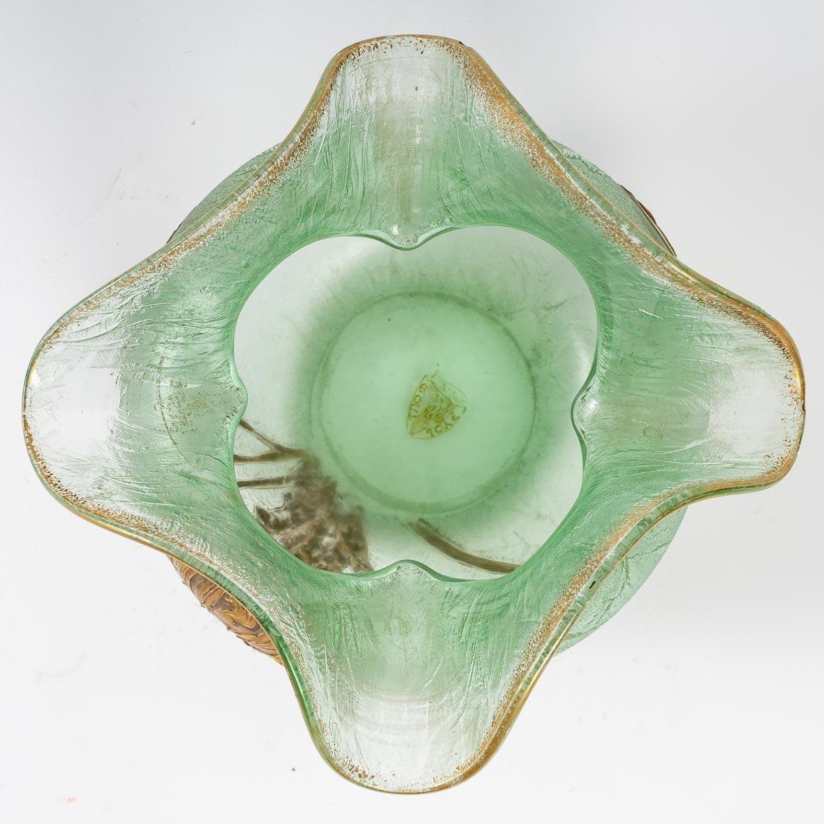 French Green Globular Vase